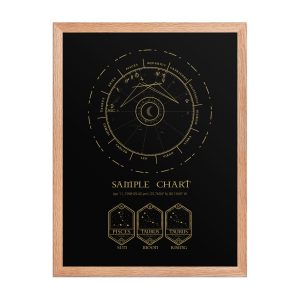 Gilded Zodiac Framed Poster red oak